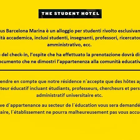 Tsh Campus Marina Residence- Education Purpose Only Apartment Barcelona